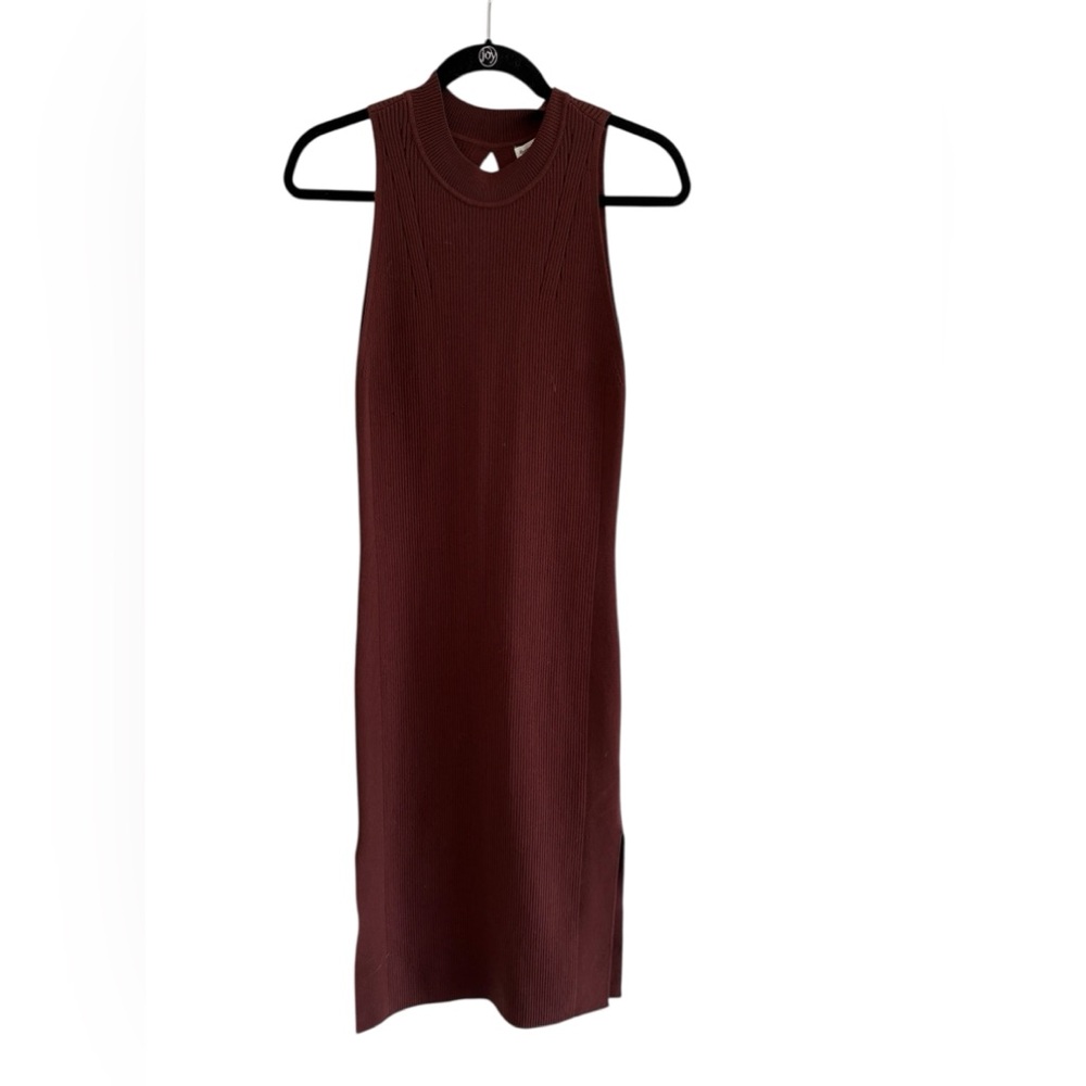 NWOT Abercrombie & Fitch dark brown mock neck ribbed sweater dress